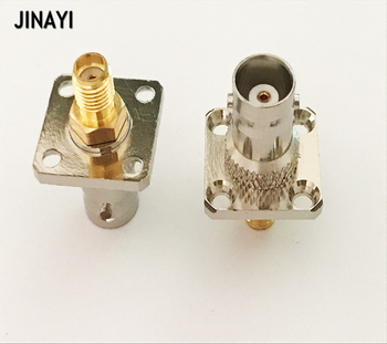 10pcs SMA Female to BNC Female Quick Connect 4 Hole Flange Mount Connector Adapter
